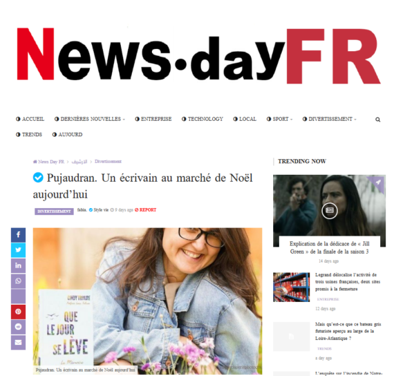 News-day : Cindy Triaire en présence sur le marché de Noël de Pujaudran